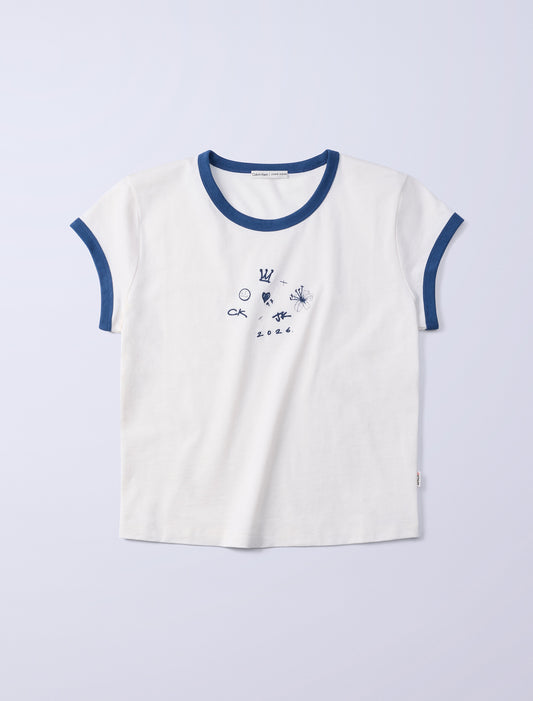 CKJK アイコンズグラフィック リンガーベビーT